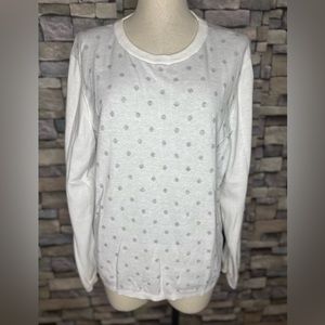 Tommy Hilfiger super soft sweater-white with gray polka dots 100% cotton